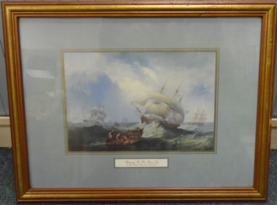 FRAMED MARITIME PRINT '' Shipping In The Open Sea '' By JW Carmichael