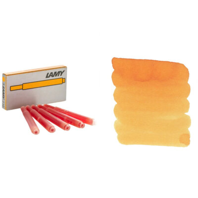 Lamy Ink Cartridge Refill T10 for Fountain Pen Giant, Mango, Pack of 5 LT10MAN