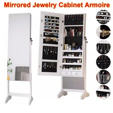2in1 Schmuckschrank Spiegelschrank Schmuckkommode Schmuckkasten mit Standspiegel