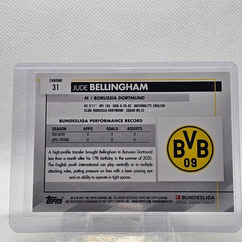 2020-21 Topps Chrome Bundesliga Jude Bellingham RC - Picture 2 of 2