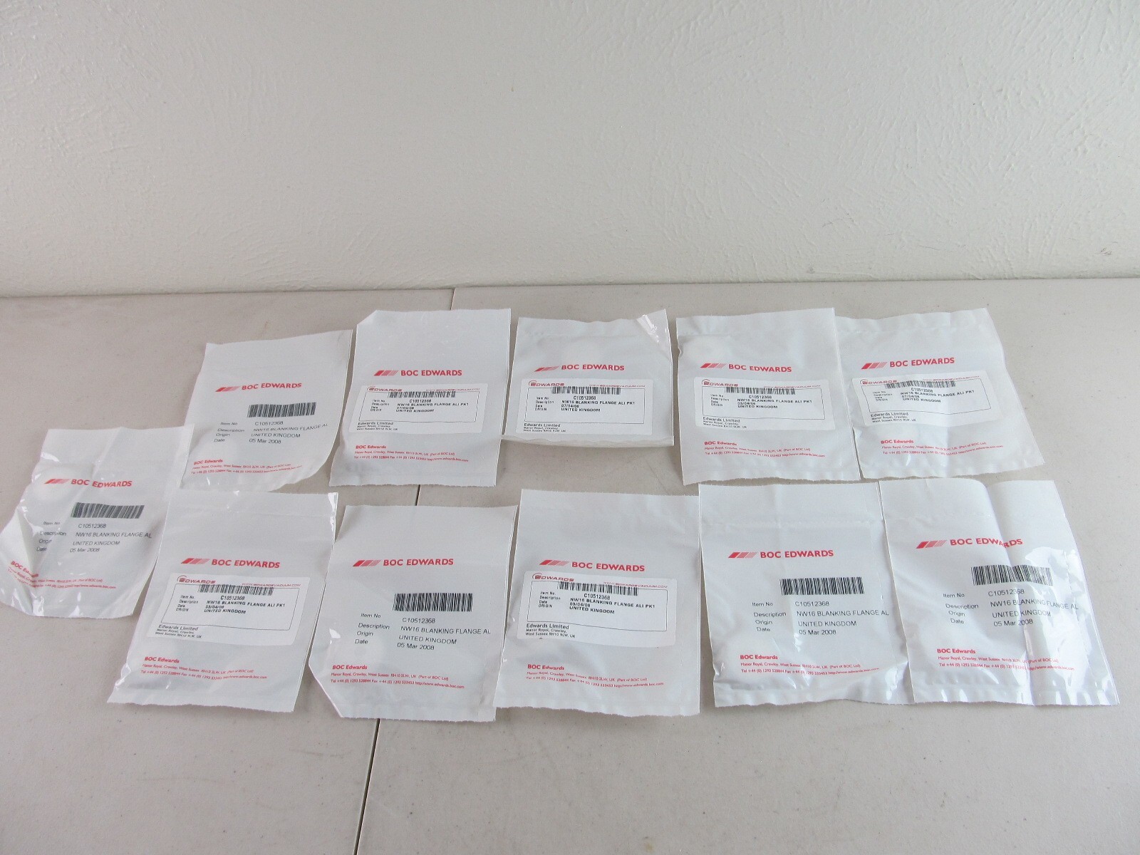 (11x Pack) NW16 NW-16 End Blank AL Vacuum Fitting BOC Edwards C10512368