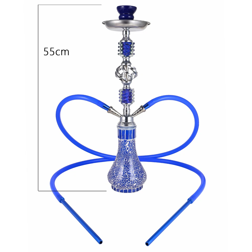 RMAN Shisha Set Wasserpfeifen mit 200g Shiazo Dampfsteine Kohleanzünder Blau - Bild 2 von 4