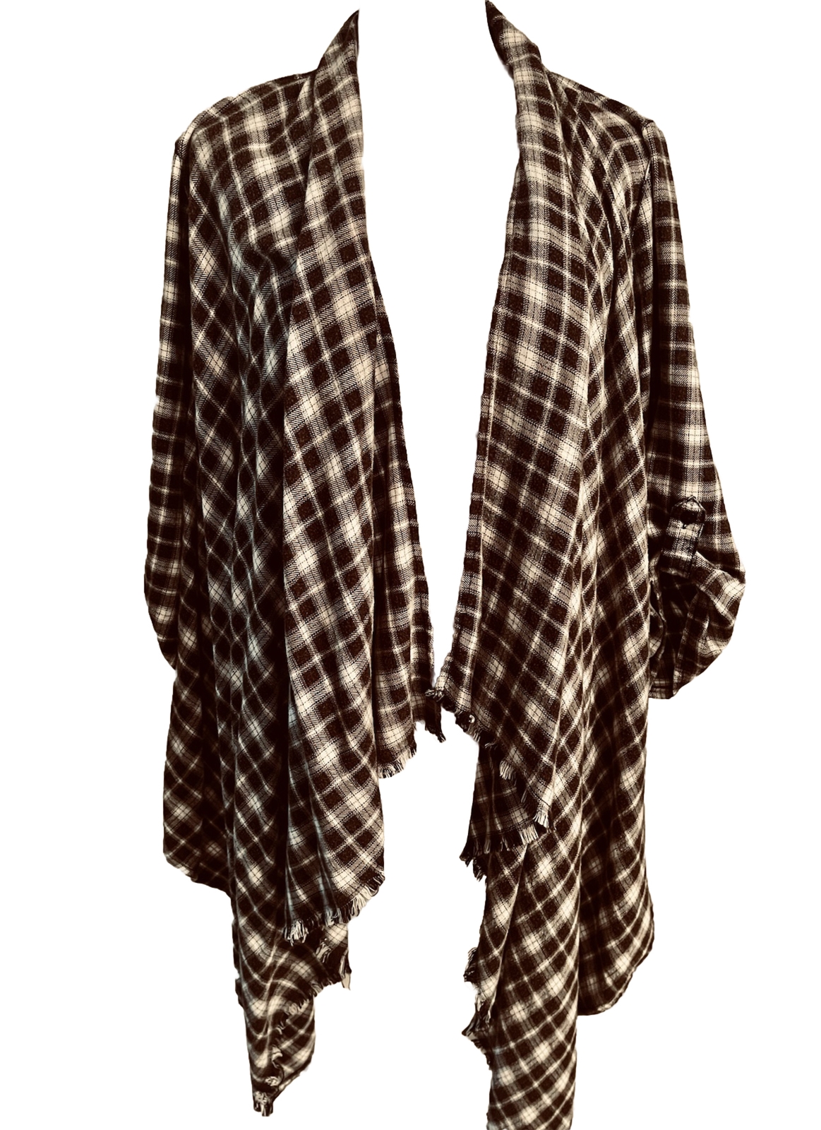 Knox Rose Cardigan Equestrian Western Rodeo Plaid Country Brown Women’s M