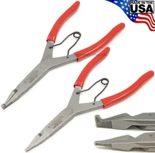Wilde Tool 9” Right Angle & Straight Lock Ring Plier Set Snap Retaining USA MADE