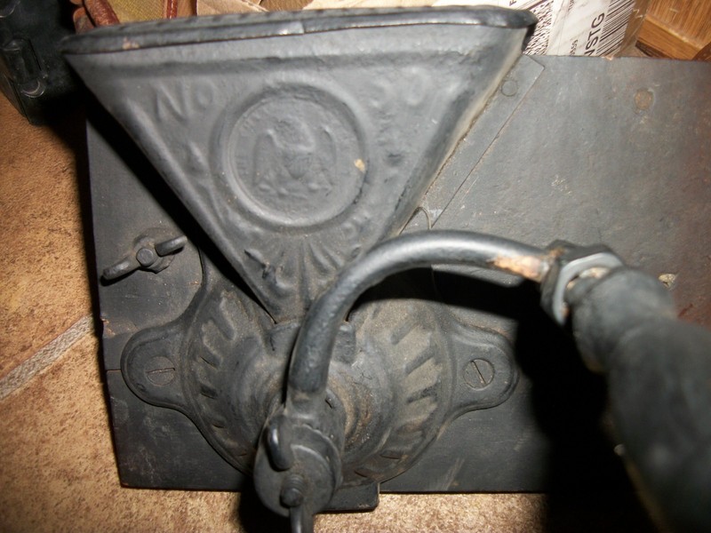 Antique Parker  No 50 Wall Mount Coffee Grinder Cast Iron Hand Crank