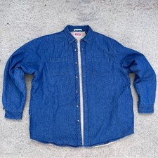 Wrangler Sherpa Lined Denim Shirt Jacket Vintage Western Workwear Men's XL