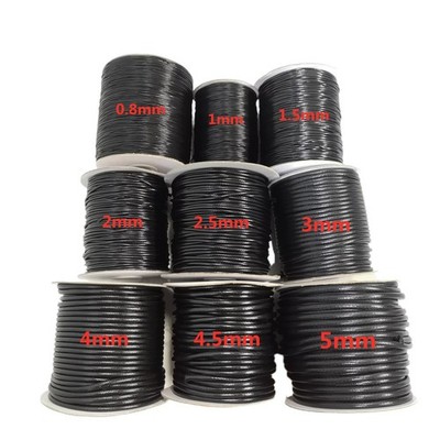 164yard Black Waxed Polyester Cords Round Tiny String Threads DIY Jewelry Making