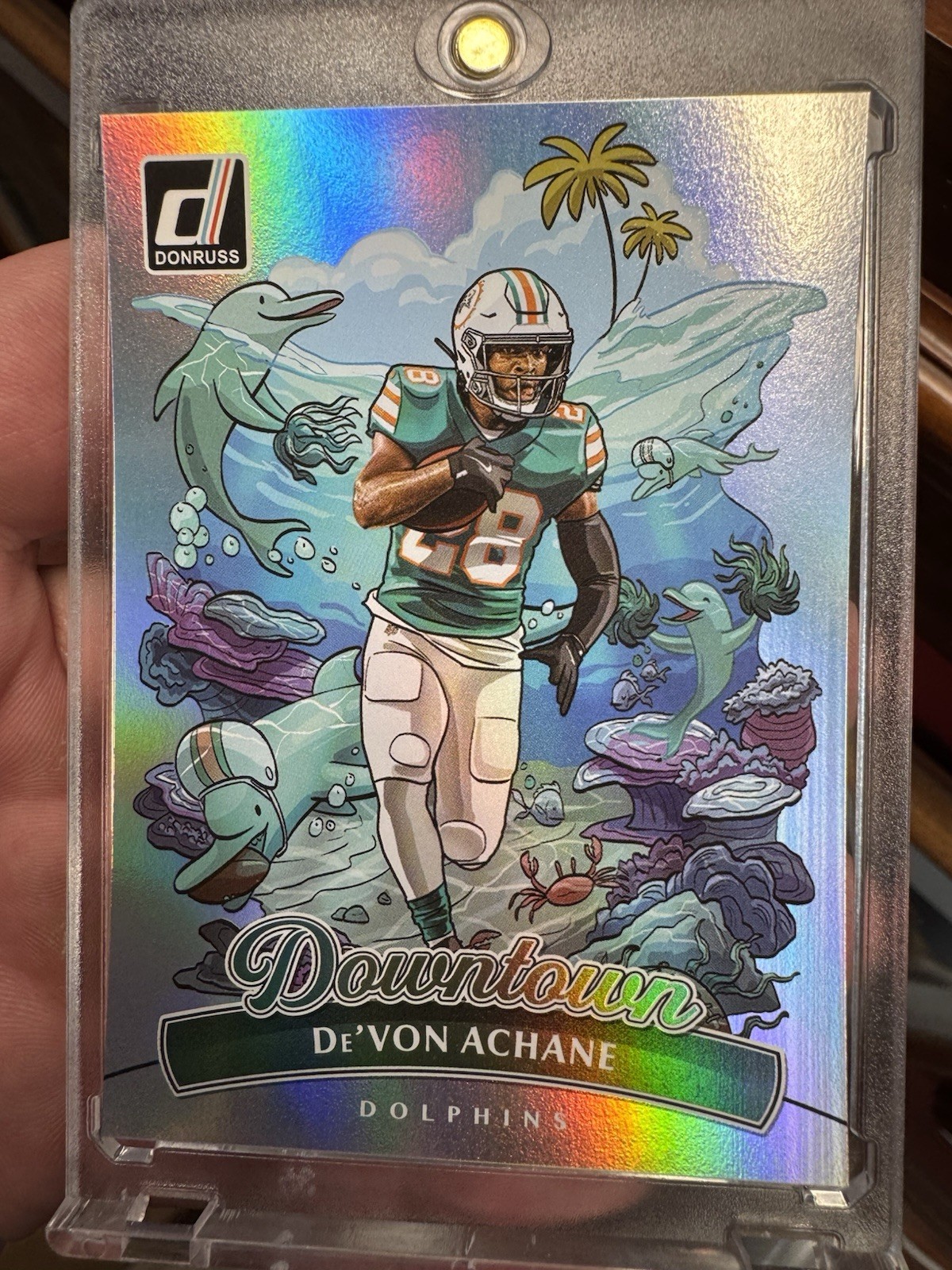 2025 Panini Donruss De'von Achane Downtown! SP #10 Miami Dolphins 🔥🔥🔥