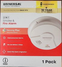Universal Security Instruments 2 in 1 Combo Smoke  Fire Alarm. Hardwired.