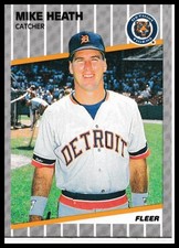 1989 Fleer #132 Mike Heath Tom Brookens Back Error Card Detroit Tigers