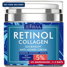 Retinol Cream for Face - Facial Moisturizer with Collagen and Hyaluronic Acid, A