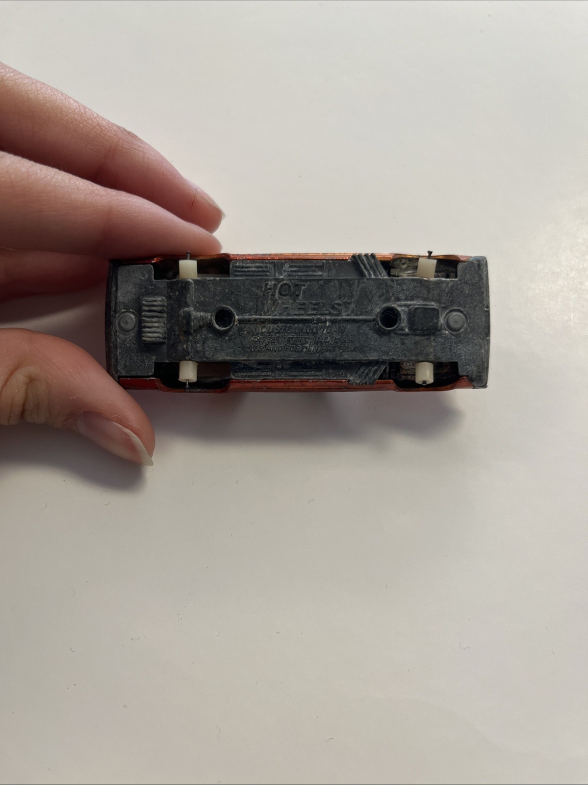 Hot Wheels 1968 Redline Early Orange Custom Cougar Vintage Car MISSING WHEELS thumbnail 8