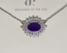Bomb Party OG Necklace NK45732 'Dances In The Pause' LC Amethyst On Rhodium