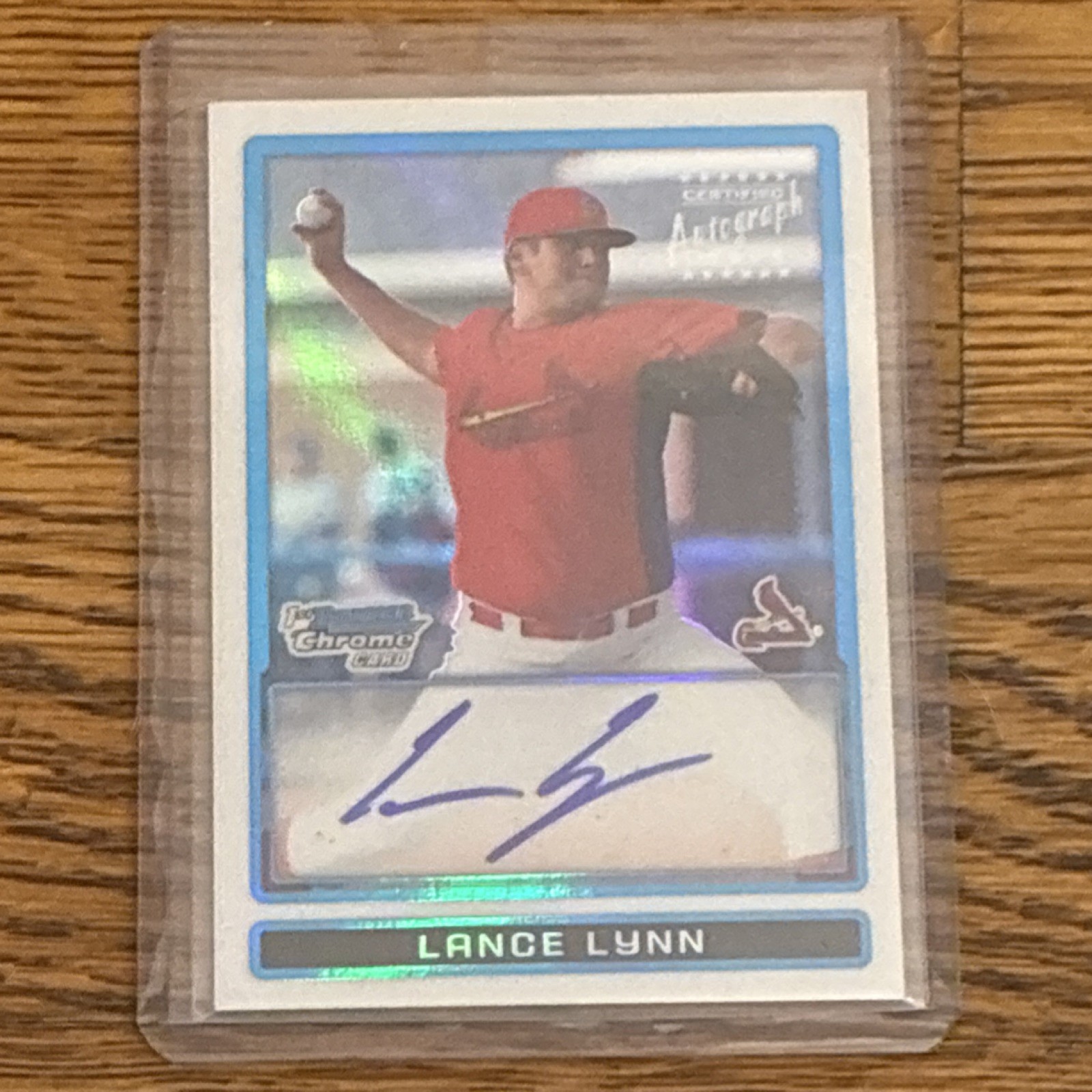 Topps 2009 Bowman Chrome Lance Lynn Autograph #BCP115 St. Louis Cardinals Card