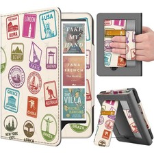 Stand Case for Kindle Paperwhite 12th / Kindle Colorsoft 2024, World Stamp
