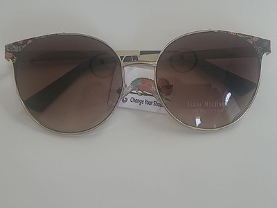 Isaac Mizrahi Womens Sunglasses Floral Frame Brown Gradient Lens NWOT