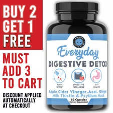 Angry Supplements Everyday Digestive Detox, Gut Health, Weight Loss  60 Capsules