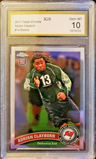 2011 Topps Chrome Football #14 Adrian Clayborn Graded Gem Mint 10