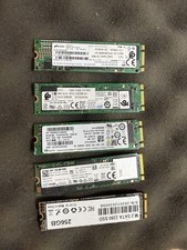 Lot of (5) Mixed 256Gb SATA/NVME SSD M.2 2280 Intel SK Hynix Micron Used 