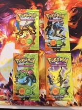 Pokemon Empty EX FIRE RED & LEAF GREEN Booster Pack Wrapper art Set x4 (2004)