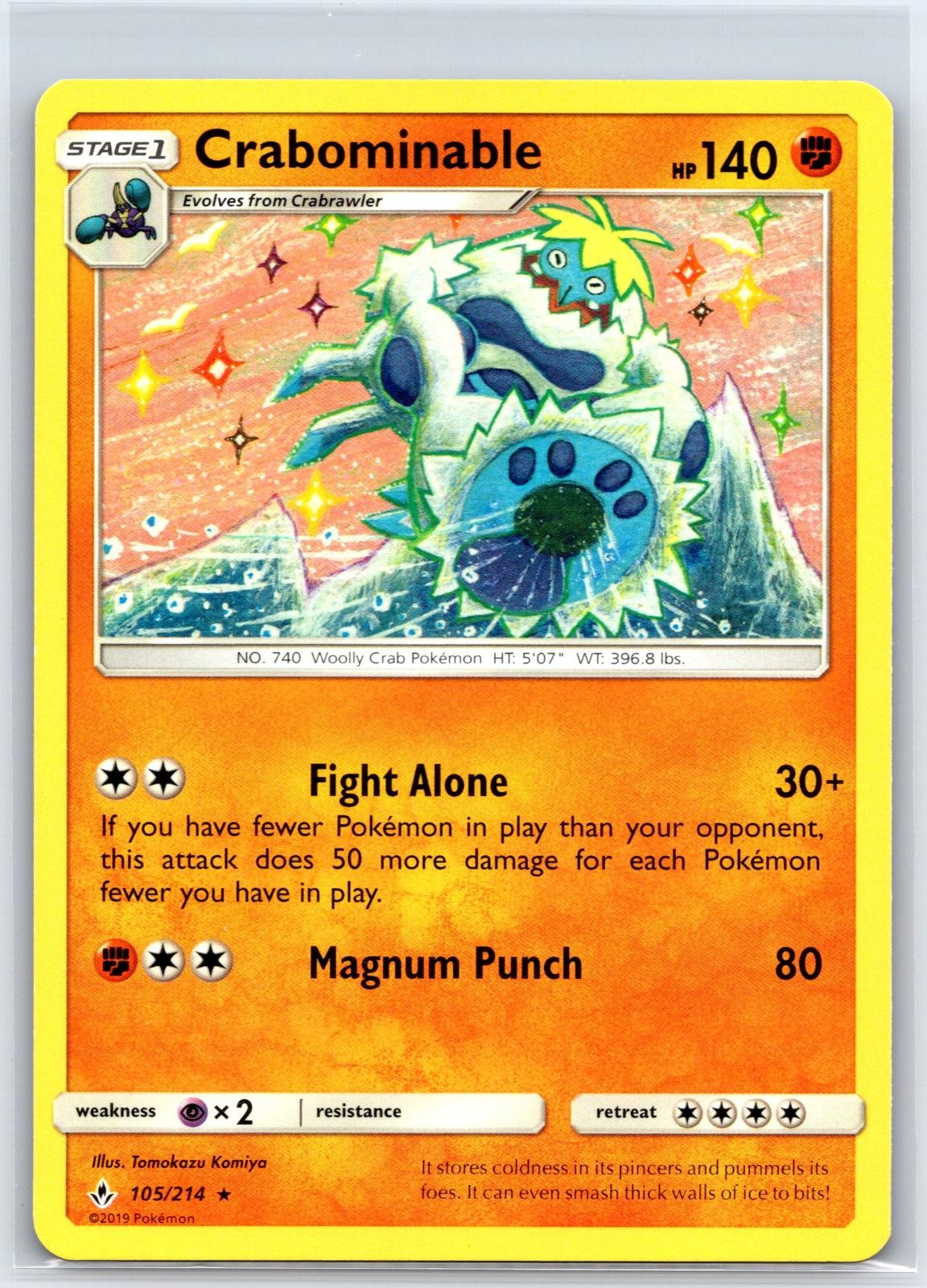 Crabominable 105/214 Rare Unbroken Bonds Pokemon NM/M