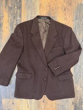 Vintage Chocolate Brown Tailored Men  s 100 Camel Hair Sportcoat Blazer 44R