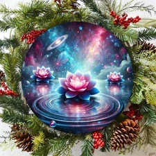 Cosmic Lotus Aluminum Foil Art, 8x8 Inch, Waterproof and Dustproof, Easy to Hang