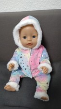 Baby Born 43cm Puppen Kleidung bunt Winter Sterne Anzug Jacke + Hose 2tlg Set