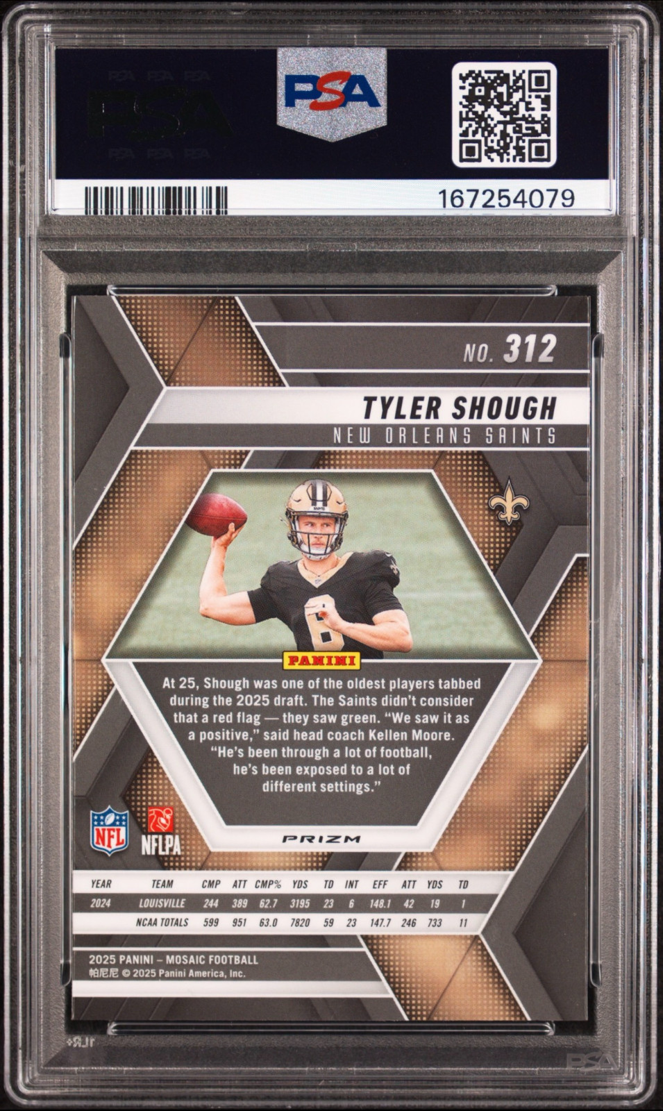 2025 MOSAIC TYLER SHOUGH PSA POP 1 BLUE SCOPE SSP PRIZM CHROME NON AUTO MINT8 💎 view 2
