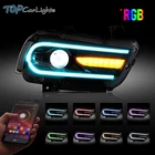 VLAND Multicolor DRL LED Headlights For 2011-2014 Dodge Charger RGB Headlamps