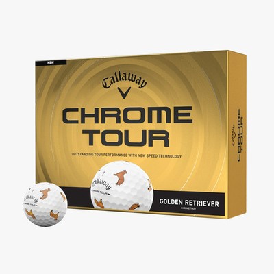 Callaway Chrome Tour GOLDEN RETRIEVER Dog Limited Edition Golf Balls 1 Box