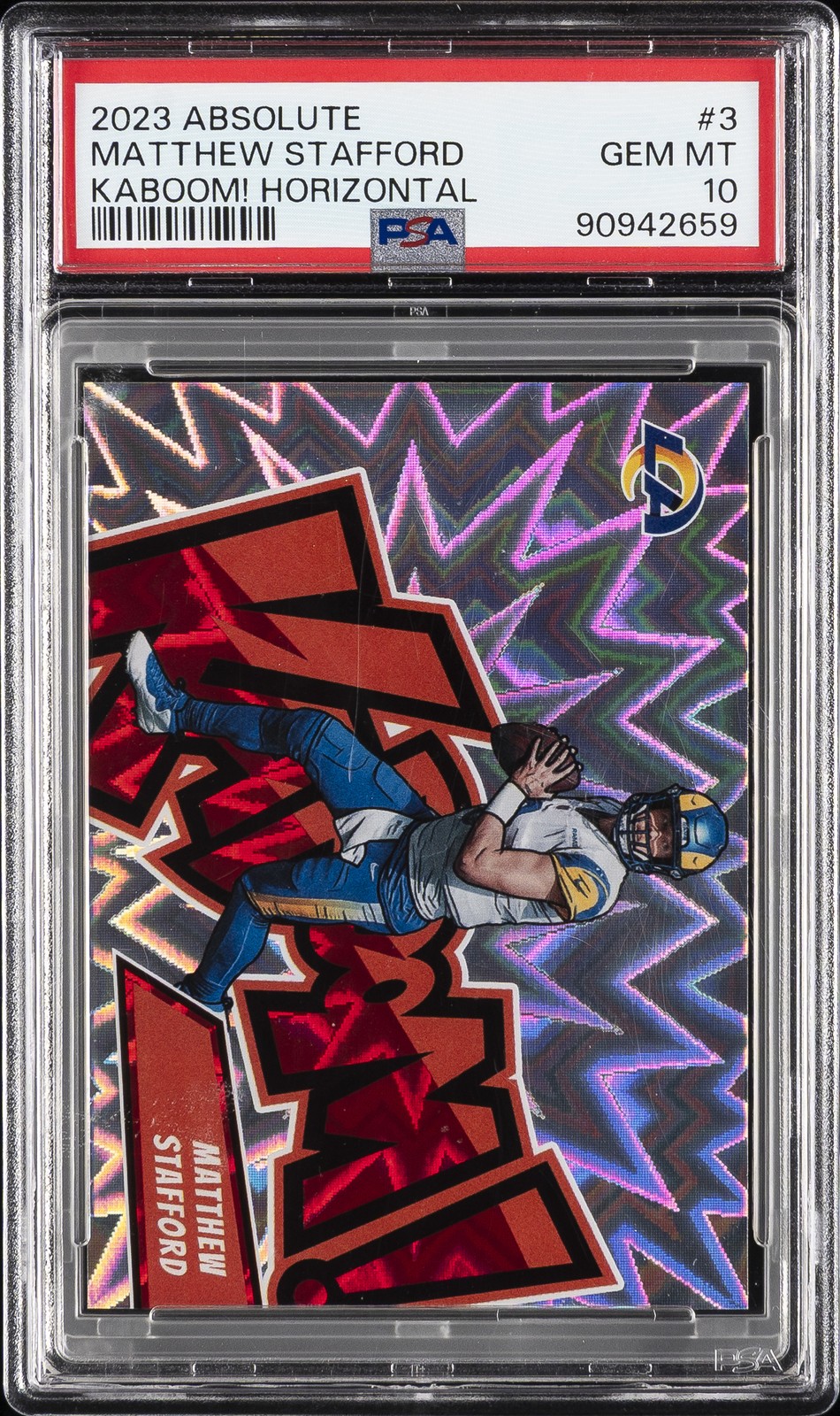 2023 PANINI ABSOLUTE KABOOM! HORIZONTAL #3 MATTHEW STAFFORD PSA 10