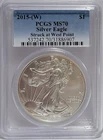 2015-(W) $1 American Silver Eagle PCGS MS70 First Strike Struck At West Point
