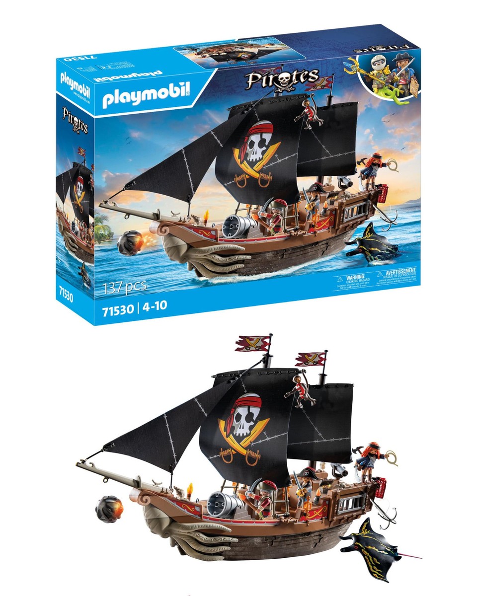 Playmobil 海賊船 フィギュアセット PLAYMOBIL Large Pirate Ship Adventure Set with 137 Pieces and