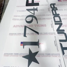 GRAY Raised Plastic "1794" Tailgate + GRILL "Tundra" Letters Inserts for Toyota