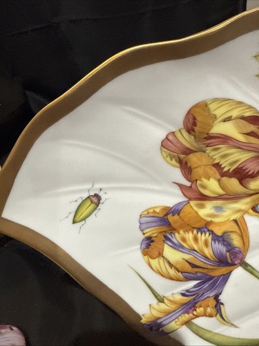 anna weatherley porcelain Botanical Series Limited Edition 15 1/2 In Tulip Leaf - Picture 5 of 13