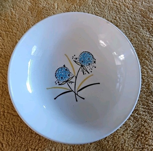 Stetson China Pottery Lot (4) Salad Plates Ice Cream Dishes Echinops MCM - Picture 2 of 12