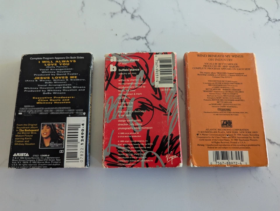Cassette Singles Whitney Houston Bette Midler Neneh Cherry Beaches I Will Always Foto 2 de 3