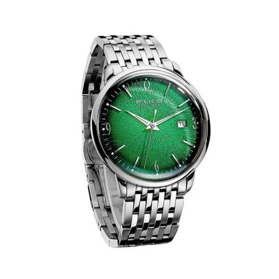 FEICE Mens Vintage Watches Luminous Automatic Silver Stainless Steel Watch Gr...