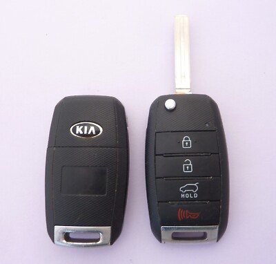 OEM 2014-2016 KIA SPORTAGE flip keyless entry remote fob WORN + NEW KEY