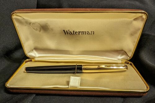 Stilografica Waterman CF Nera E Oro Con Scatola - Foto 1 di 18