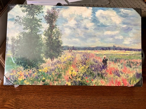 Conjunto de arte Monet caja de madera con imagen de campo de amapola en cubierta frontal (sellado) raro - Imagen 1 de 4