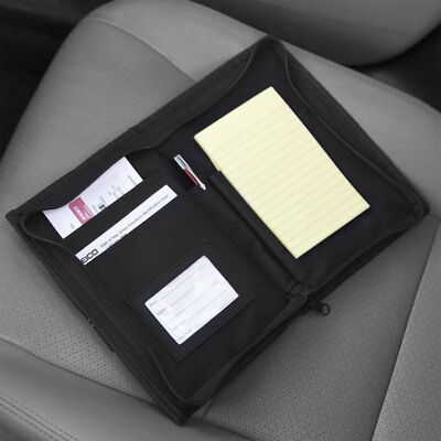 Black Glove Box Organizer Storage Holder For Manuals Car Documents Muti-Pockets