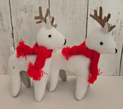 2024 Target Wondershop Retro Fabric Set of 2 Reindeer Christmas Ornaments NEW