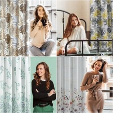 Ösenvorhang Vorhänge Ösen Vorhang Gemustert Blumen Muster Wohnzimmer Blickdicht