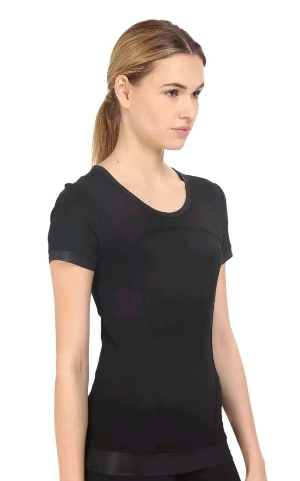 Adidas на Стелла Маккартни женщин черный производительности CLIMALITE верхняя футболка S C6 - Изображение 3 из 4