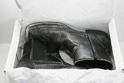 Men\'s Steve Madden Black Leather Zip Up Booties Size 9 Men main image 4