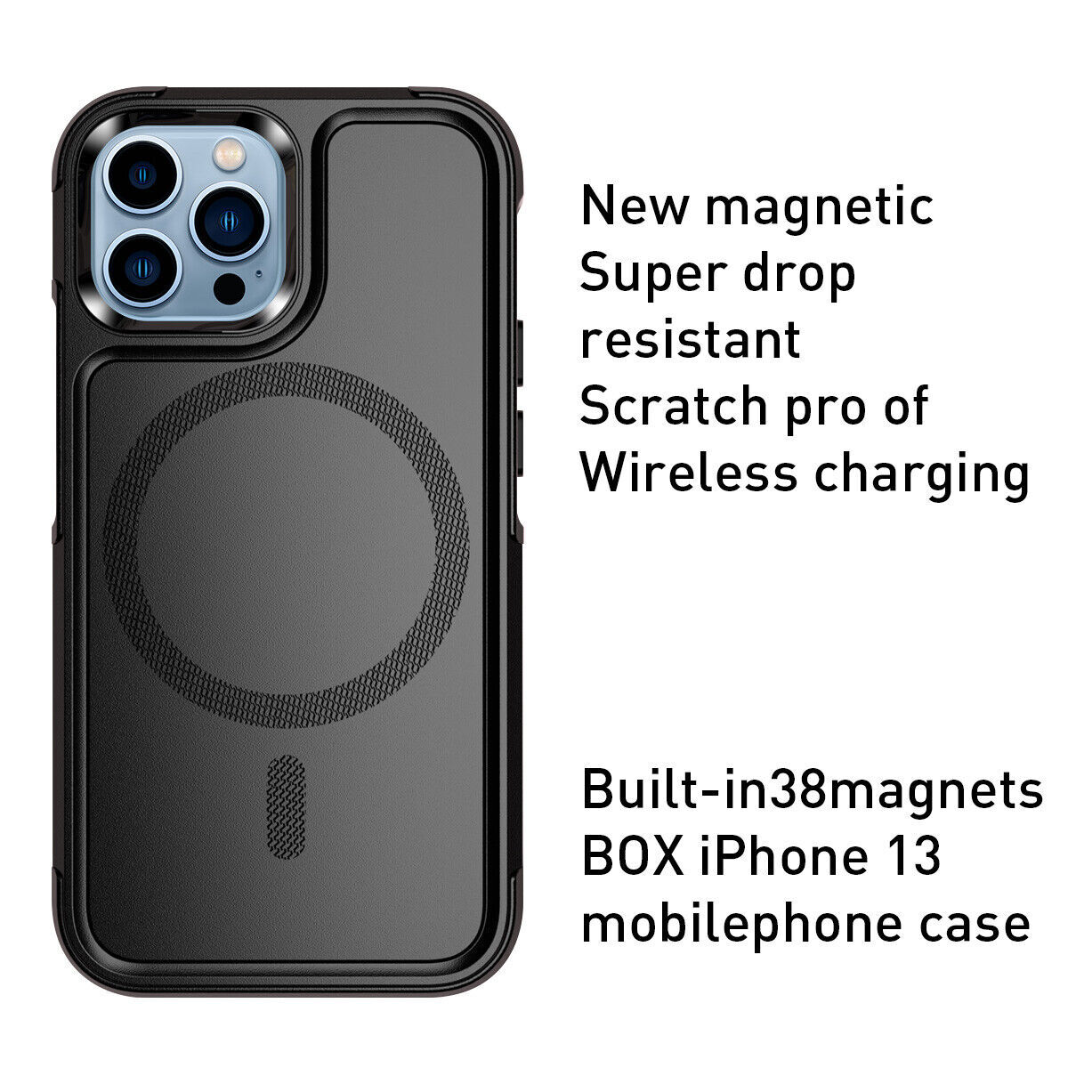 Funda Magnética Para IPhone 15 Pro 6.1" - Protección Militar 14 Pies, Compatible MagSafe, Traslúcida Mate Rosa Melocotón