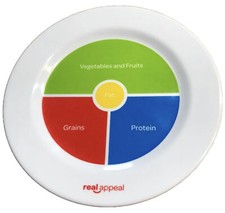 Portion Control Weight Loss diet Plate by Real Appeal 10" Plastic NEW FREE SHIP