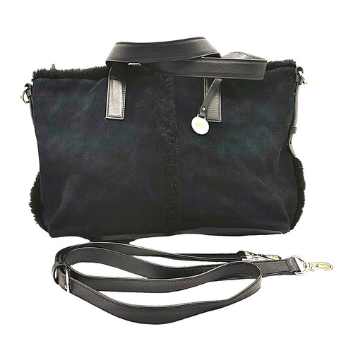 UGG Australia Suede Leather Shearling Sheepskin Tote Bag Purse